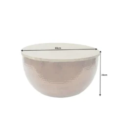 Stolik kawowy Orient Storage 60 cm miedziany z blatem Mango*Invicta Interior Discount