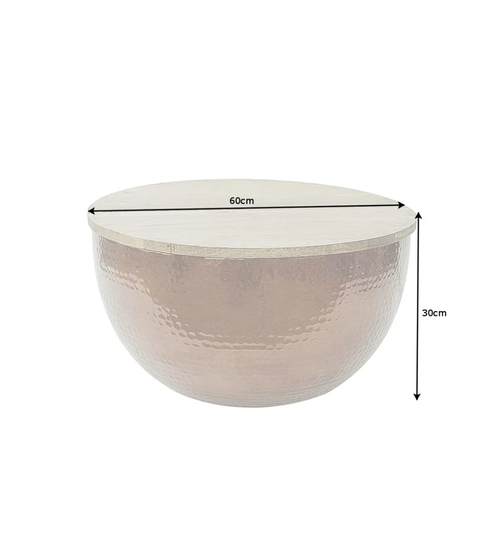 Stolik kawowy Orient Storage 60 cm miedziany z blatem Mango*Invicta Interior Discount