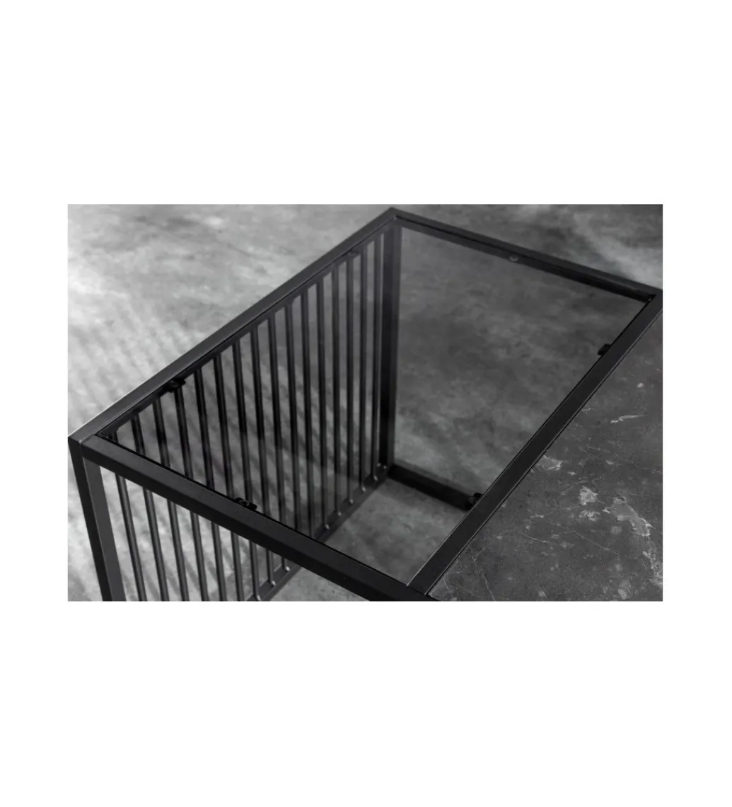 Stolik kawowy PASCAL 100 cm w optyce czarnego marmuru*Invicta Interior New