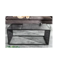 Stolik kawowy PASCAL 100 cm w optyce czarnego marmuru*Invicta Interior New