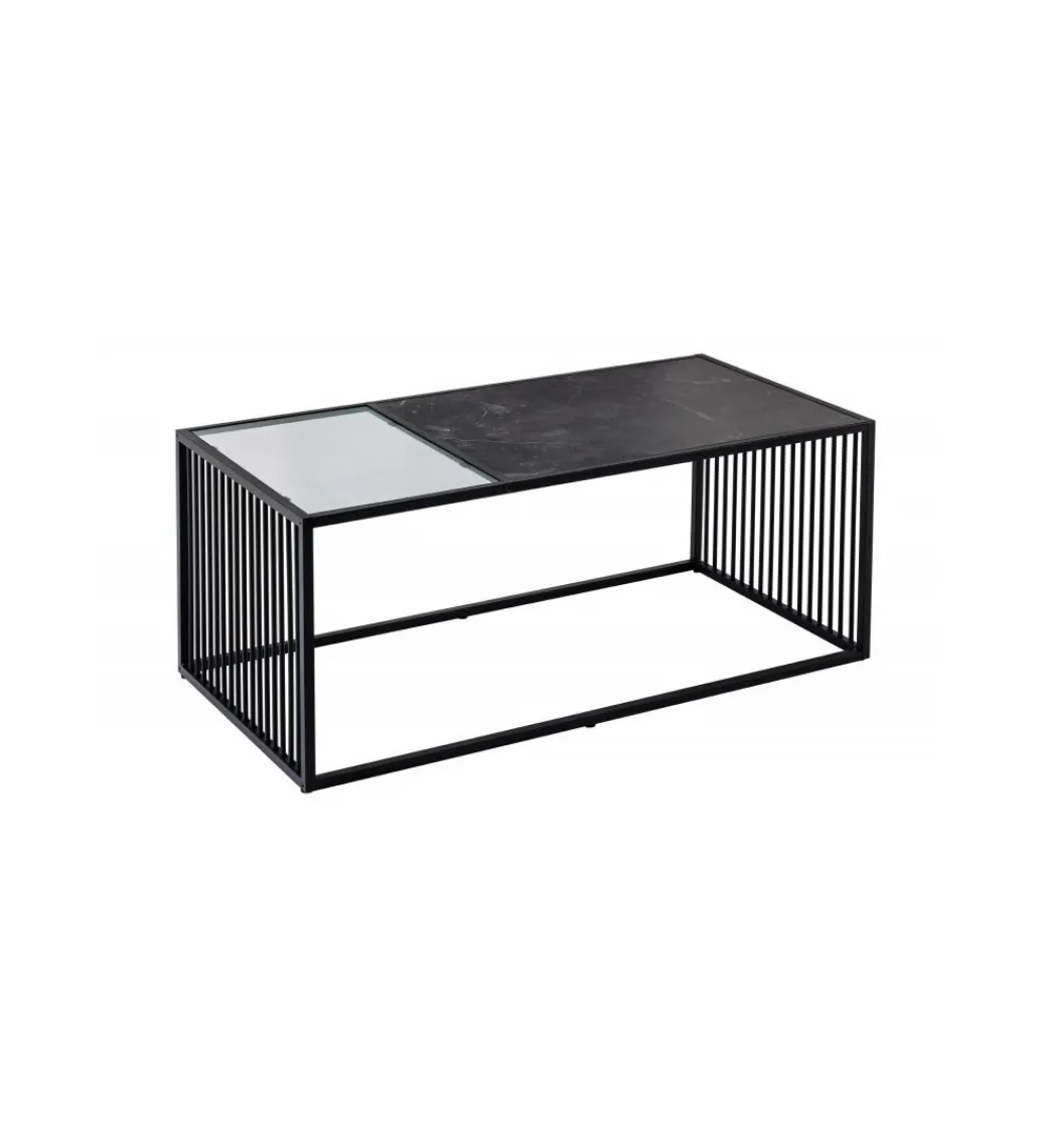 Stolik kawowy PASCAL 100 cm w optyce czarnego marmuru*Invicta Interior New