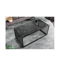 Stolik kawowy PASCAL 100 cm w optyce czarnego marmuru*Invicta Interior New