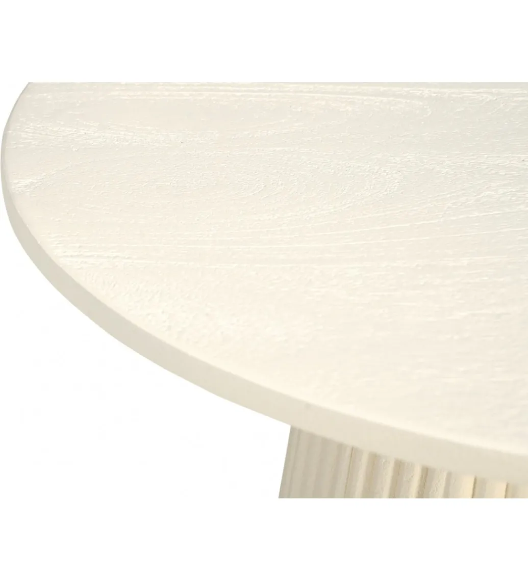 Stolik kawowy PATO 50 cm drewno mango biała*LF-Design