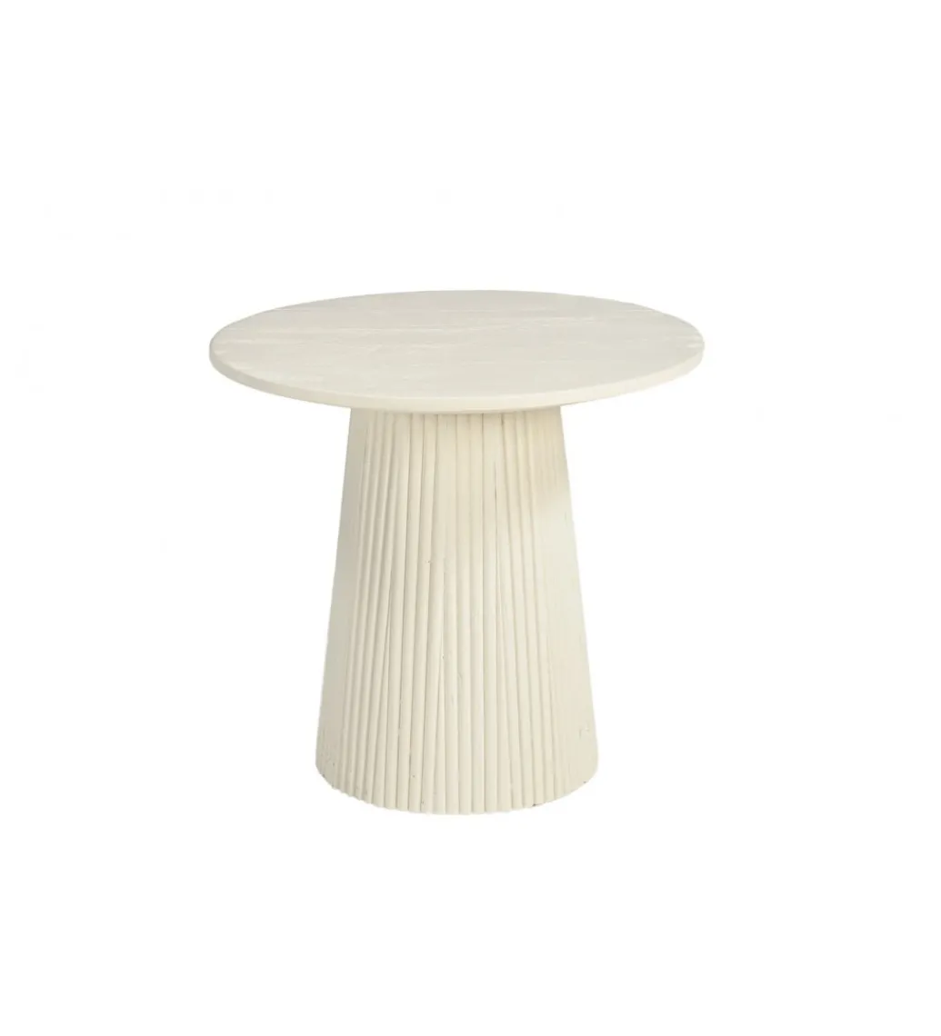 Stolik kawowy PATO 50 cm drewno mango biała*LF-Design