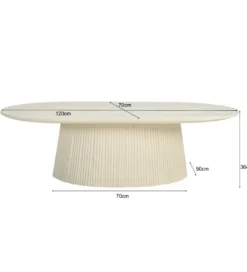 Stolik kawowy PATO 120 cm drewno mango biała*LF-Design Discount