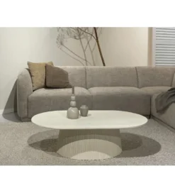 Stolik kawowy PATO 120 cm drewno mango biała*LF-Design Discount