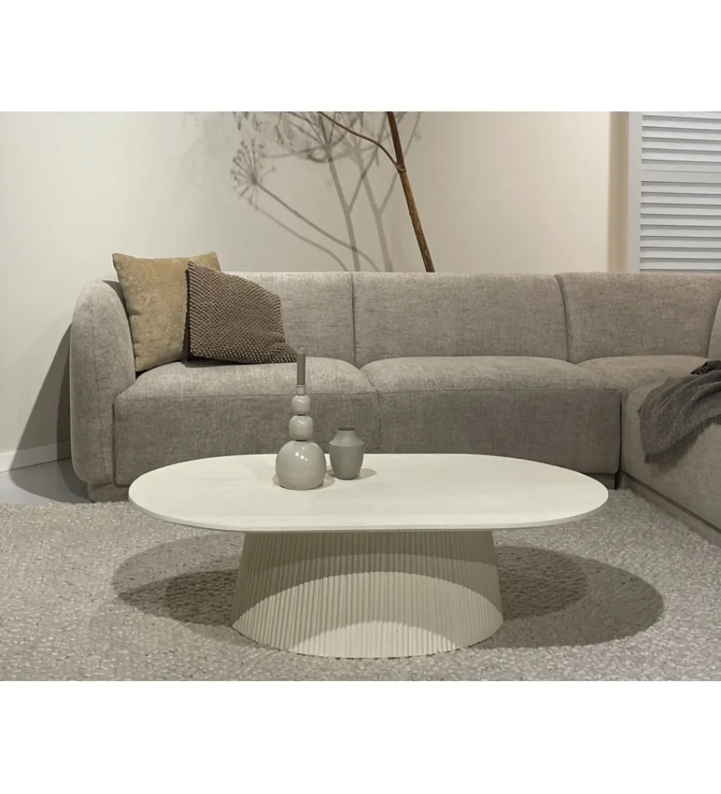 Stolik kawowy PATO 120 cm drewno mango biała*LF-Design Discount