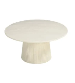 Stolik kawowy PATO 80 cm drewno mango biała*LF-Design Outlet