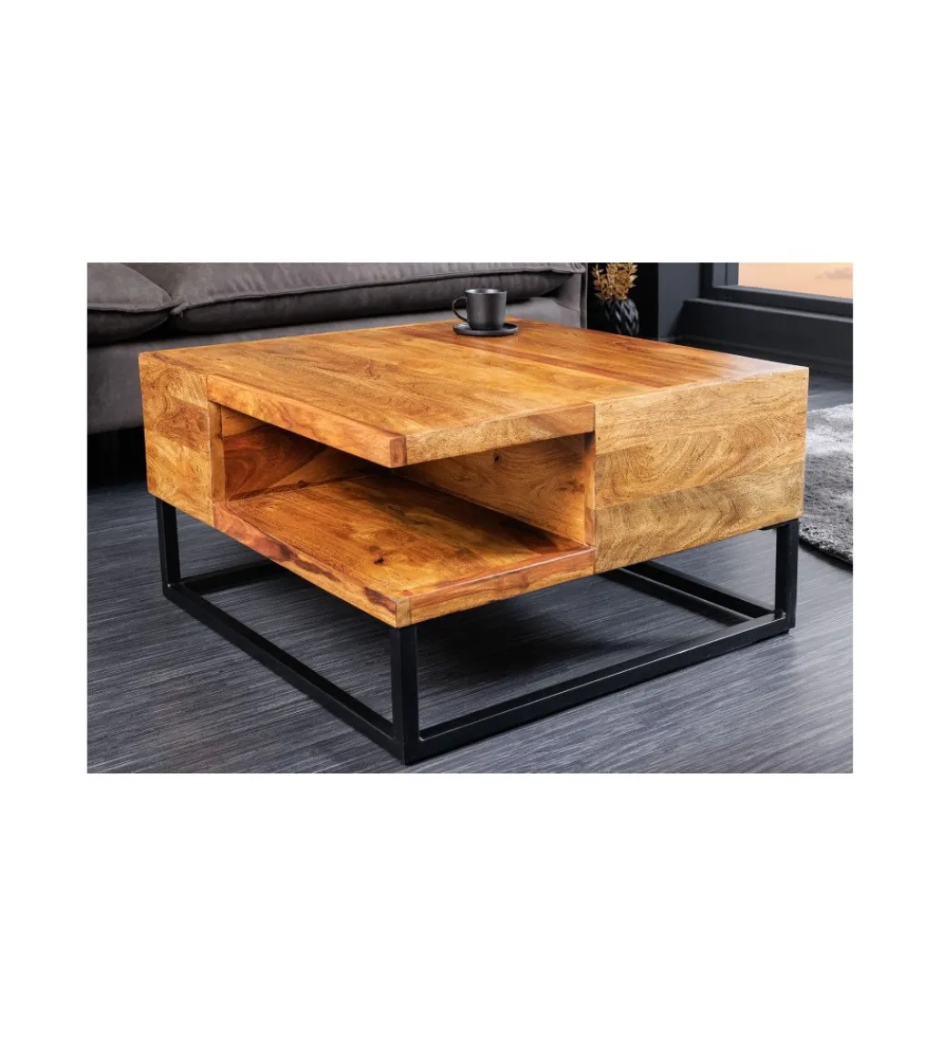 Stolik kawowy PEGU Giant 60 cm drewno sheesham*Invicta Interior