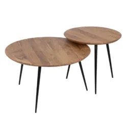 Stolik kawowy PIRLO SET II drewno akacja*Zona-Design