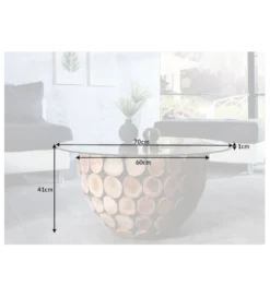 Stolik kawowy Pure Nature 70 cm drewno Teak*Invicta Interior Clearance