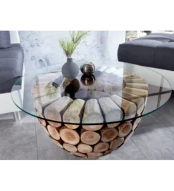 Stolik kawowy Pure Nature 70 cm drewno Teak*Invicta Interior Clearance