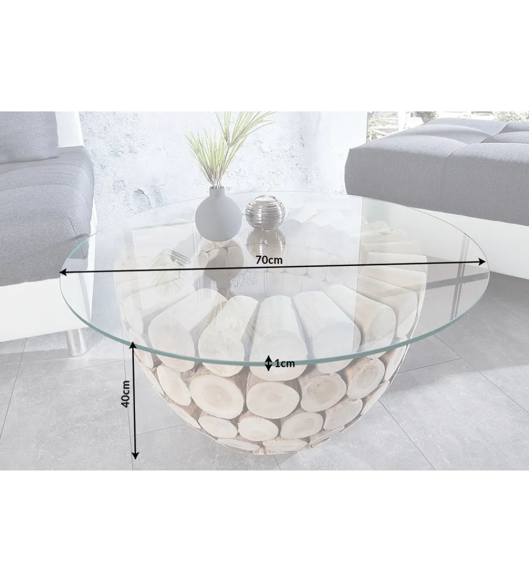 Stolik kawowy Pure Nature 70 cm drewno Teak*Invicta Interior Clearance