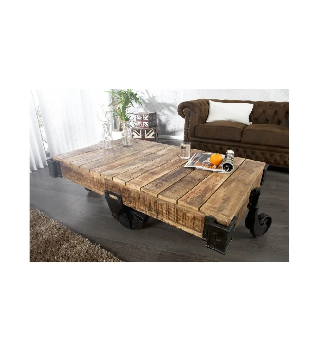 Stolik kawowy Railway 120 cm drewno Mango*Invicta Interior Outlet