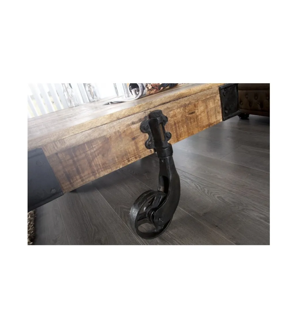 Stolik kawowy Railway 120 cm drewno Mango*Invicta Interior Outlet