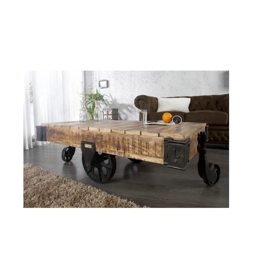 Stolik kawowy Railway 120 cm drewno Mango*Invicta Interior Outlet