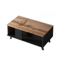 Stolik kawowy RANDOM 92 cm w kolorze dąb wotan z kolorem czarnym*Halmar Online