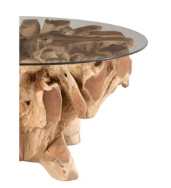 Stolik kawowy RAOUL 90 cm drewno teak naturalny*J-Line Clearance