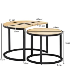 Stolik kawowy REMIL set 2 drewno mango*WOHNLING, GERMANY Sale