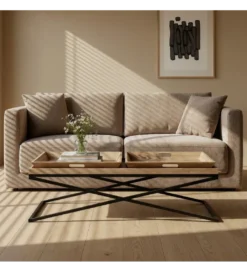 Stolik kawowy RENAKONY 113 cm naturalny czarny*Zona-Design Outlet