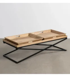 Stolik kawowy RENAKONY 113 cm naturalny czarny*Zona-Design Outlet