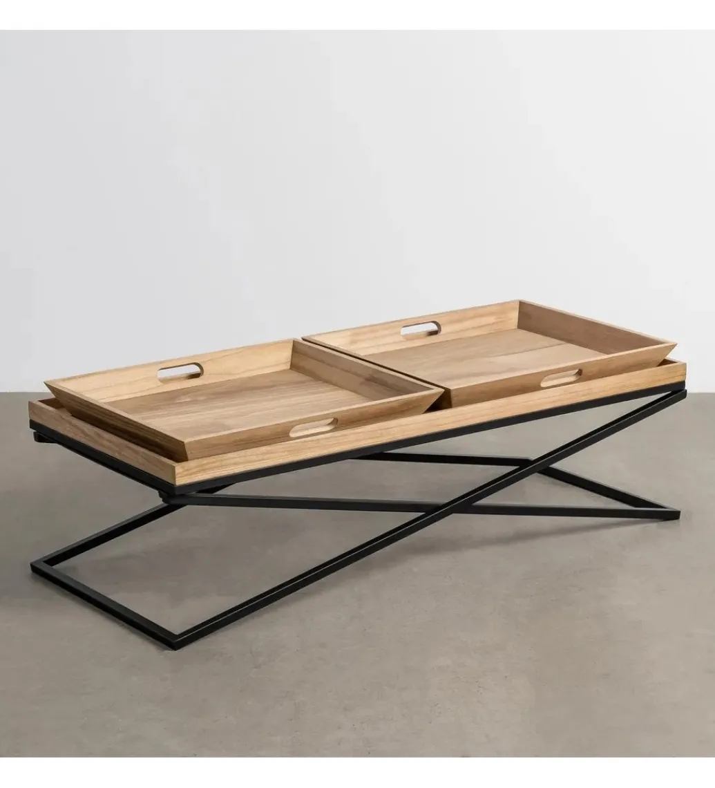 Stolik kawowy RENAKONY 113 cm naturalny czarny*Zona-Design Outlet