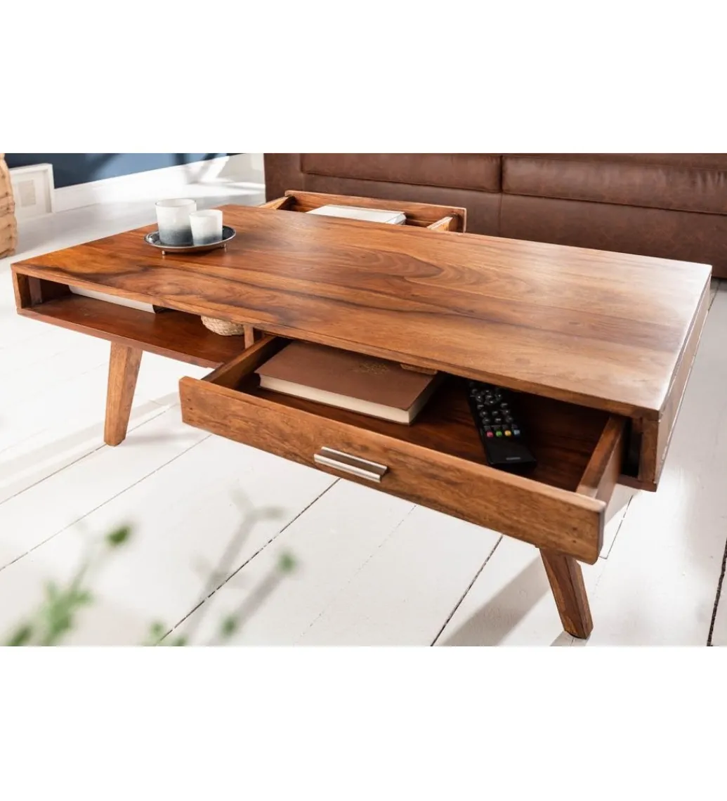 Stolik kawowy Retro 100 cm drewno Sheesham*Invicta Interior - przedsprzedaż Sale