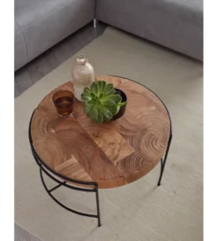Stolik kawowy RIBERA 62 cm drewno akacja*WOHNLING, GERMANY Online