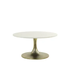 Stolik kawowy RICKERD 76 cm biały marmur antyczne złoto*L&L Discount