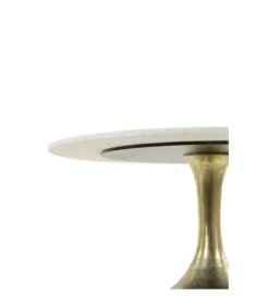 Stolik kawowy RICKERD 76 cm biały marmur antyczne złoto*L&L Discount