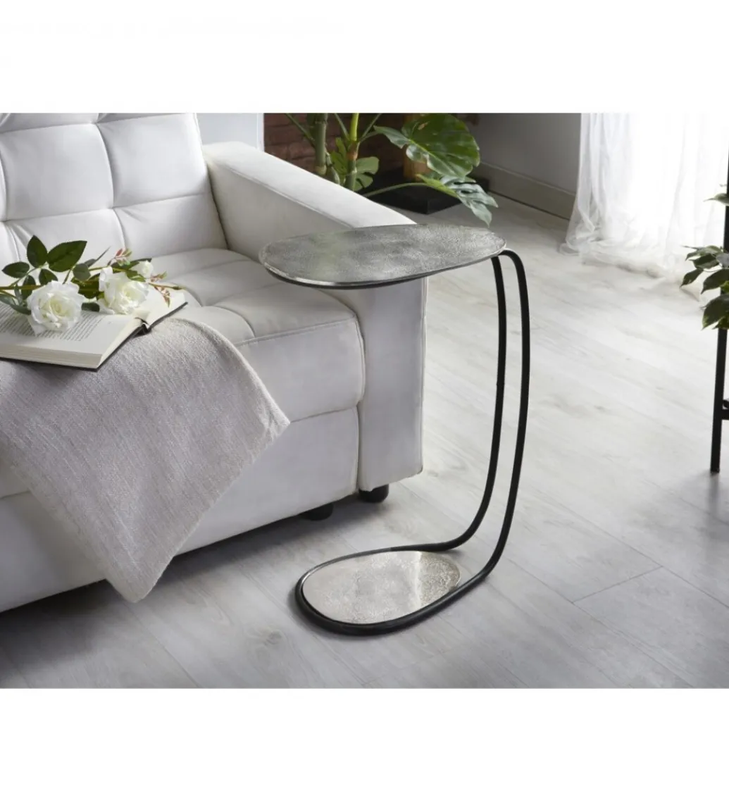 Stolik kawowy RIKAPI 42 cm srebrny*Imeri Clearance
