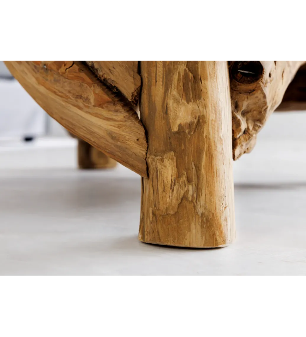 Stolik kawowy RIVERSIDE 80 cm drewno teak bez szkła*Invicta Interior Clearance