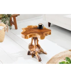 Stolik kawowy ROOT 40 cm drewno teak naturalny*Invicta Interior - przedsprzedaż New