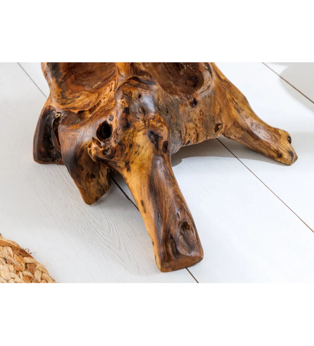Stolik kawowy ROOT 40 cm drewno teak naturalny*Invicta Interior - przedsprzedaż New
