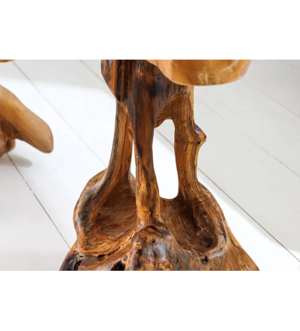 Stolik kawowy ROOT 40 cm drewno teak naturalny*Invicta Interior - przedsprzedaż New