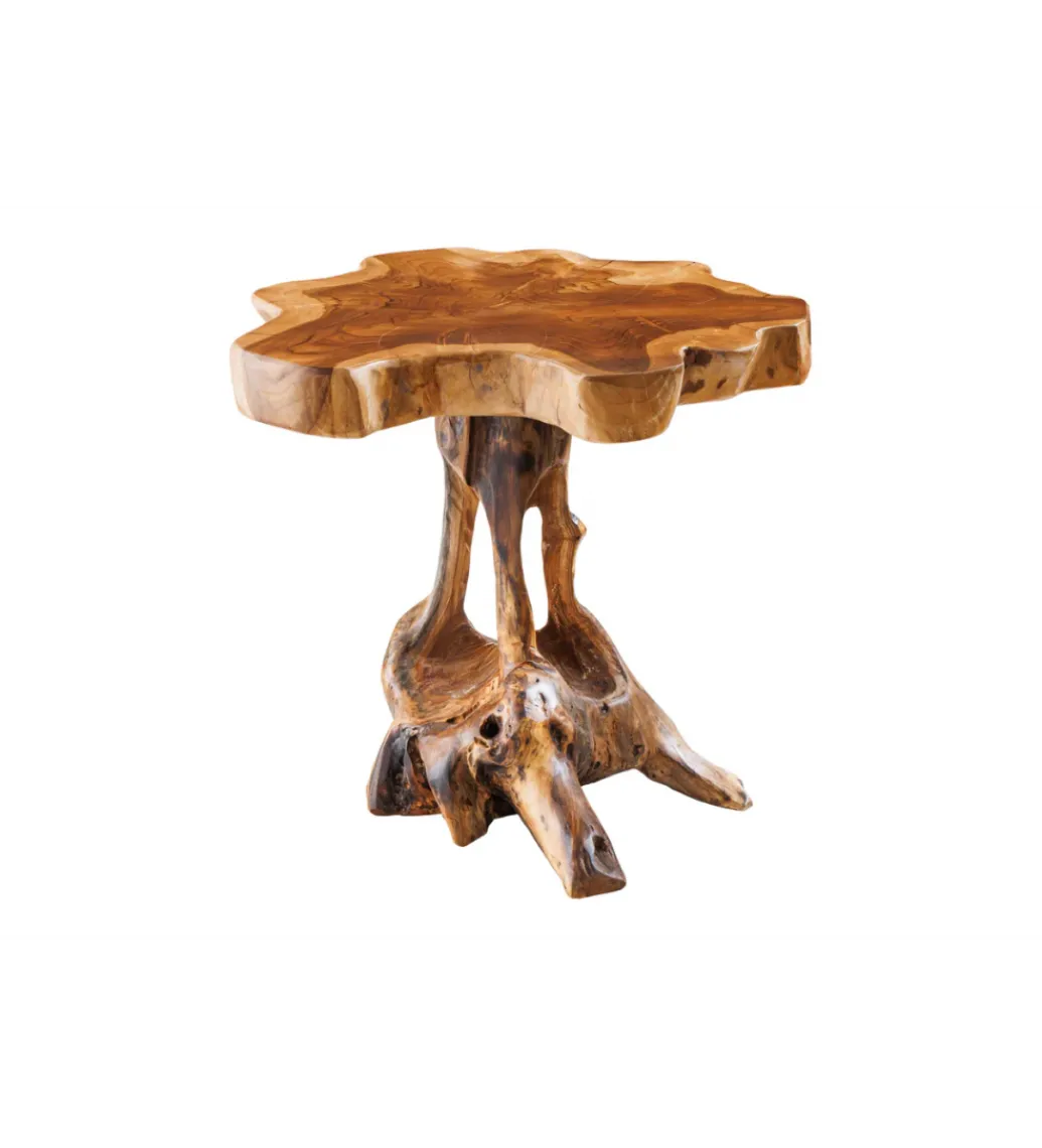 Stolik kawowy ROOT 40 cm drewno teak naturalny*Invicta Interior - przedsprzedaż New