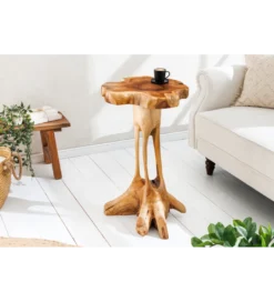 Stolik kawowy ROOT 70 cm drewno teak naturalny*Invicta Interior - przedsprzedaż