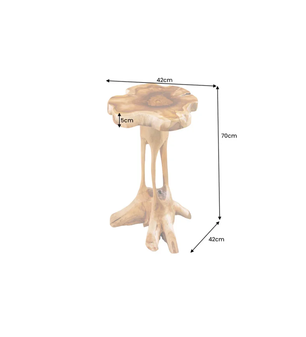 Stolik kawowy ROOT 70 cm drewno teak naturalny*Invicta Interior - przedsprzedaż