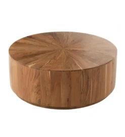 Stolik kawowy ROUND 90 cm drewno akacja naturalny*J-Line Hot