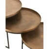 Stolik kawowy Rust set 3 miedziany*J-Line Discount