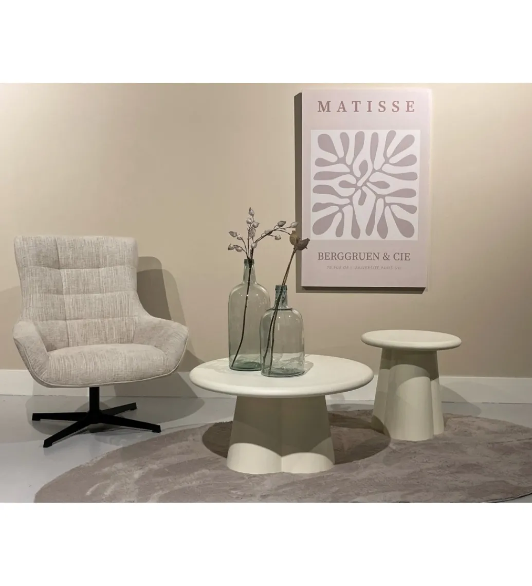 Stolik kawowy SANDI 80 cm kremowy*LF-Design Discount