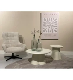 Stolik kawowy SANDI 50 cm kremowy*LF-Design Outlet