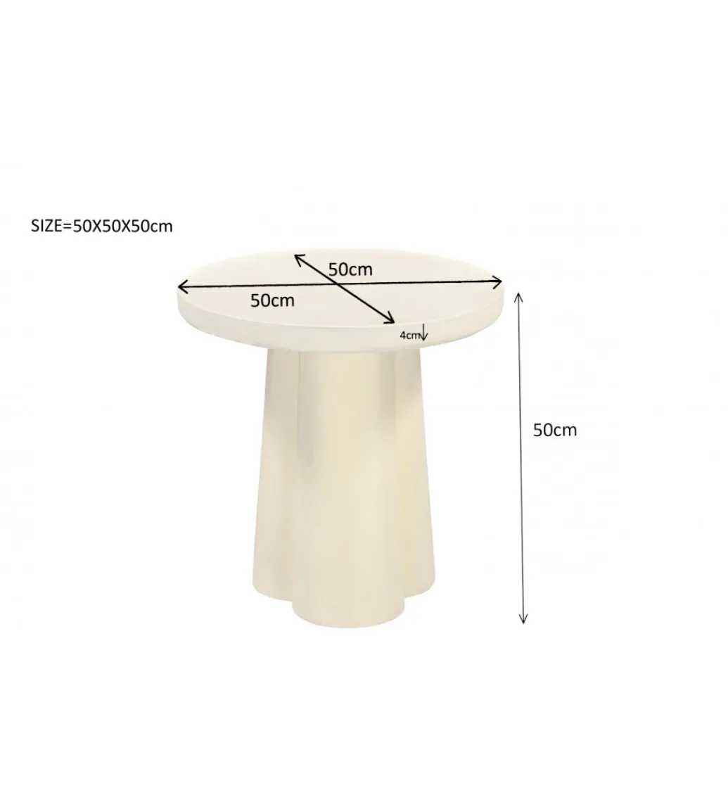 Stolik kawowy SANDI 50 cm kremowy*LF-Design Outlet