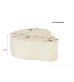 Stolik kawowy SANDI Organic 83 cm kremowy*LF-Design Sale