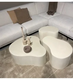 Stolik kawowy SANDI  Organic 83 cm kremowy*LF-Design Sale