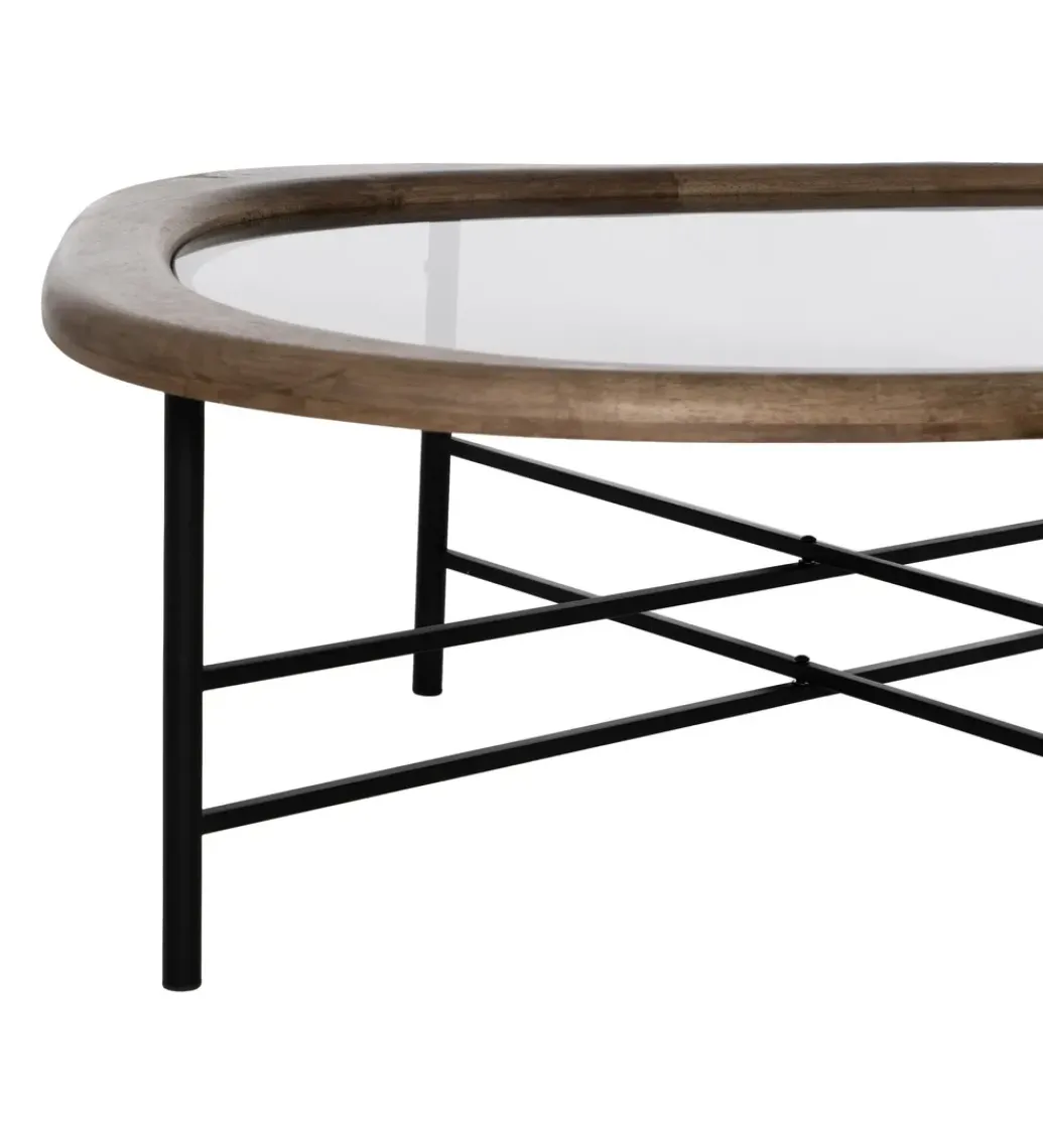 Stolik kawowy SATAMY 120 cm naturalny czarny*Zona-Design New