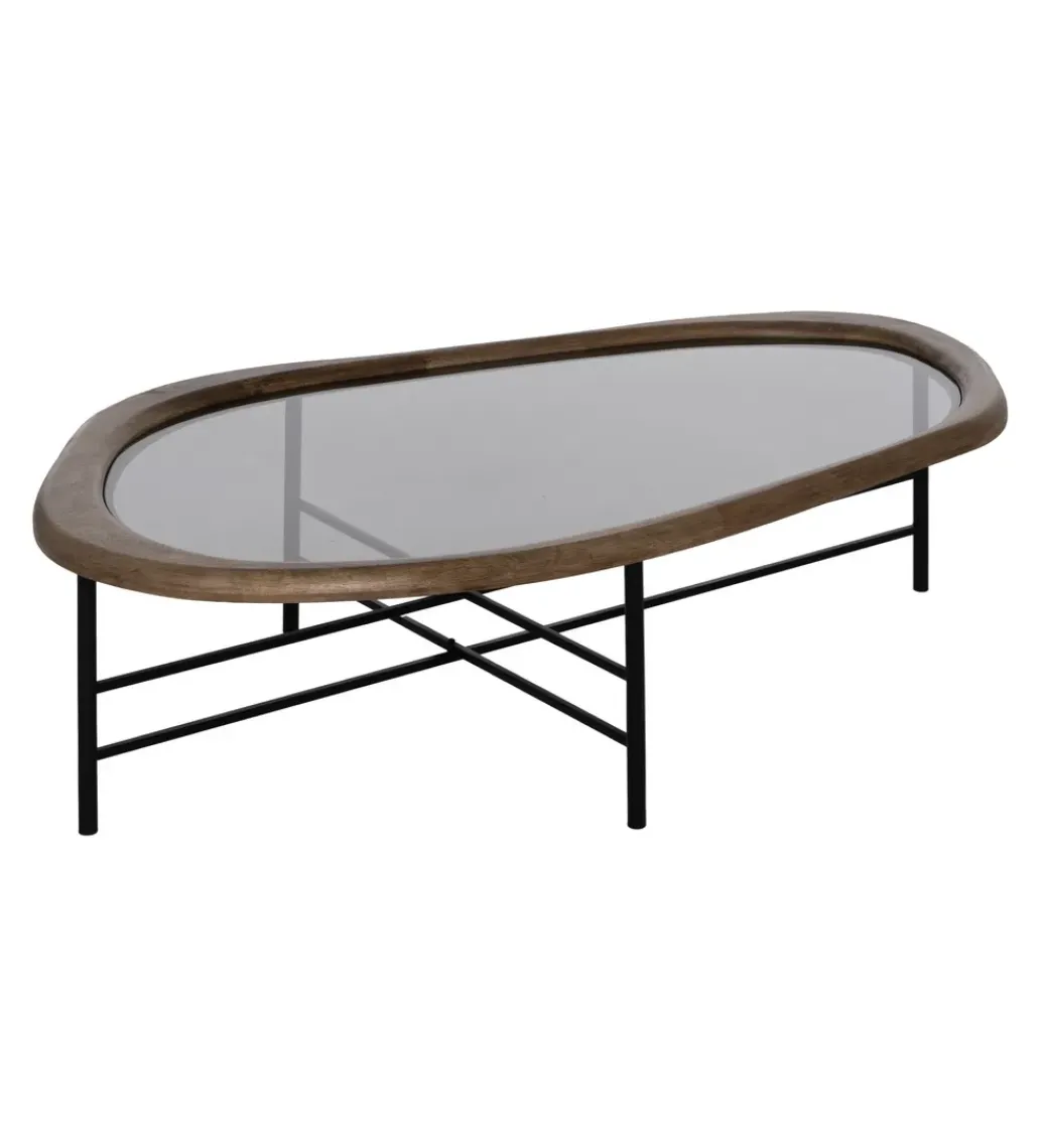 Stolik kawowy SATAMY 120 cm naturalny czarny*Zona-Design New