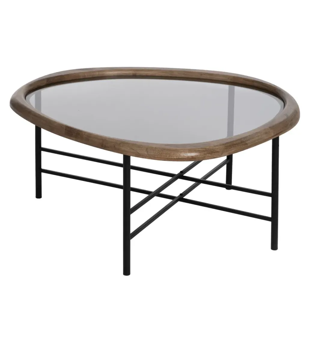 Stolik kawowy SATAMY 76 cm naturalny czarny*Zona-Design Sale