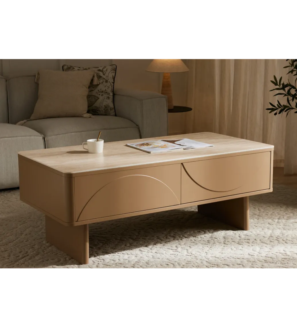 Stolik kawowy SAVOY 120 cm kolor trawertynu*Invicta Interior Discount