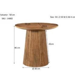 Stolik kawowy SELVETOR 50 cm drewno mango*LF-Design Discount